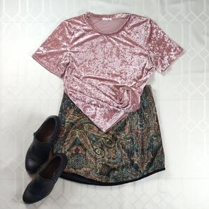 Crushed Velvet Mock Neck Top